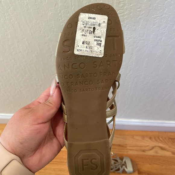 Franco Sarto gold lace-up gladiator sandals - Picture 6 of 6